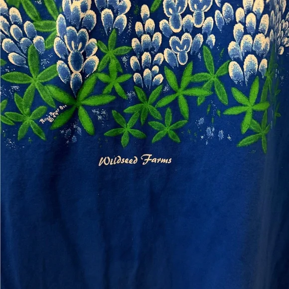 Blue Graphic T-Shirt with Floral Design (45) - Picture 2 of 4